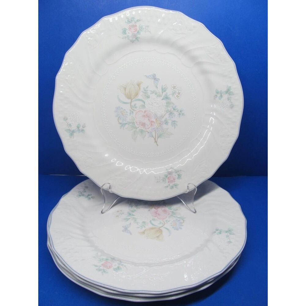 Royal Doulton Valencia Moselle Pastel Flowers Porcelain Dinner Plate Pristine 4